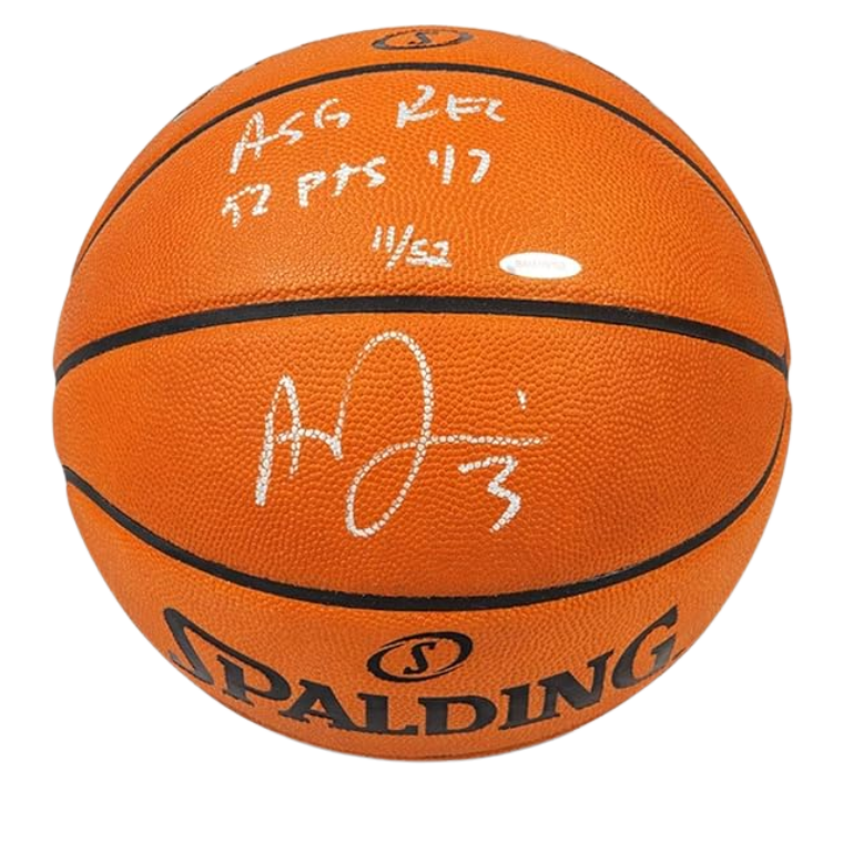 Upper Deck Anthony Davis Autographed & INSCRIBED “ASG REC 52 PTS ‘17” Official NBA Spalding Basketball, L-52